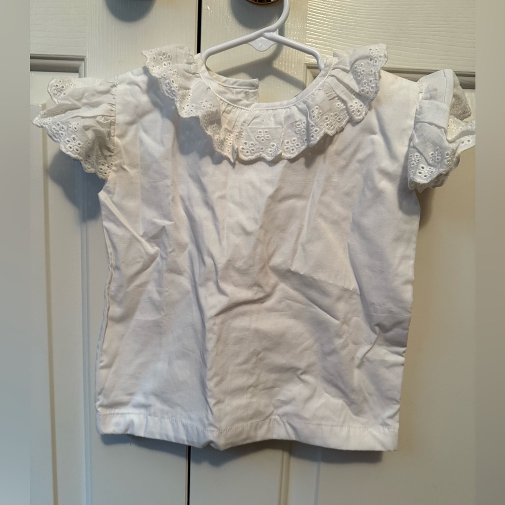 Maddie & Connor White Eyelet Lace Kids Top